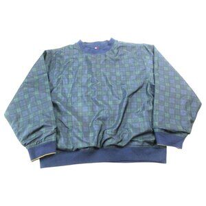 Tommy Hilfiger Golf Sweatshirt Mens Blue Green Plaid Sports Performance Pullover
